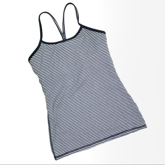 lululemom Power Y Tank Top Striped Size 6 - Picture 2 of 5